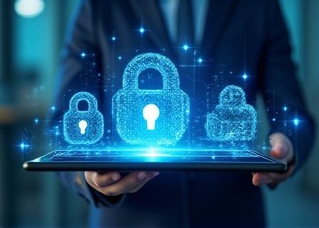 Illustration of secure data management and digital protection